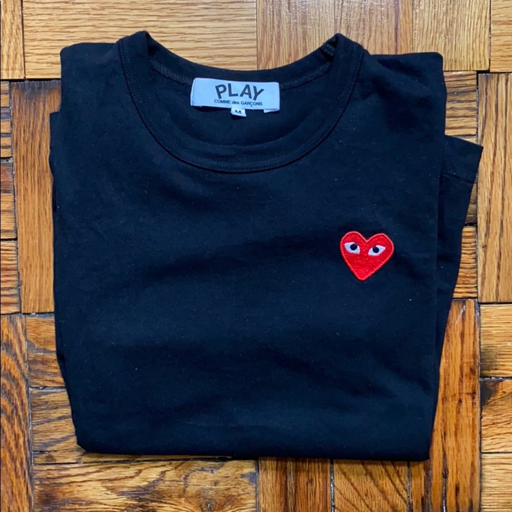 Comme des Garcons Black Tee with Red Heart